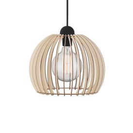 Hangandi ljós E27 Chino viður Ø30 cm