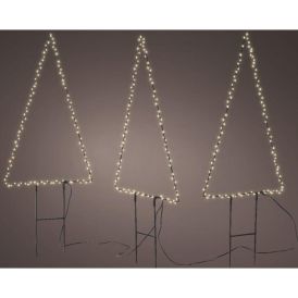 Jólatré 3stk LED 47cm Lumineo málmur