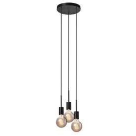 Hangandi ljós 3xE27 Paco svart Ø18 cm