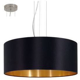 Hangandi ljós E27 Maserlo Ø53cm svart/gyllt