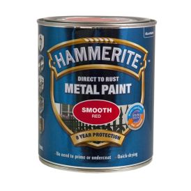 Járnmálning Hammerite smooth 0,75L rauð