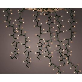 Grýlukertasería 192 LED 2m IP44 Lumineo Cascade hlýtt ljós