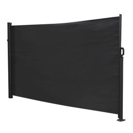 Skjólveggur útdraganlegur 1,4x3 m svartur