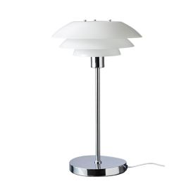 Borðlampi DL31 50cm Dyberg Larsen króm/hvítt gler