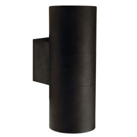 Veggljós GU10 Tin Maxi tvöfalt svart Ø7,6 cm