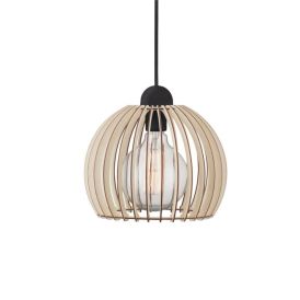 Hangandi ljós E27 Chino viður Ø25 cm