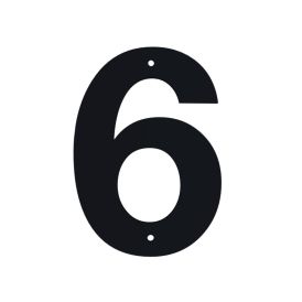 Húsnúmer nr. 6 Allux 10 cm svart