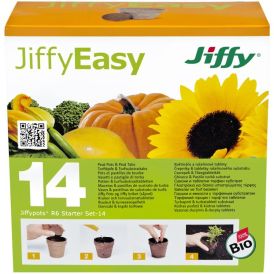 Startsett bio pottar með móbrikkettum Ø6 cm 14 stk Jiffy