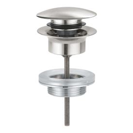 Botnventill 1 1/4" push-open Grohe burstað stál
