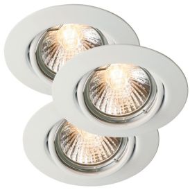 Innbyggður kastari 3xGU10 Triton IP23 Ø9cm hvítur
