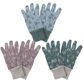 Garðhanskar fiðrildamynstur jersey bómull Kent & Stowe 3 pör medium