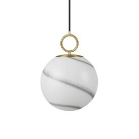 Hangandi ljós E27 Stockholm Ø25 cm marmara grátt