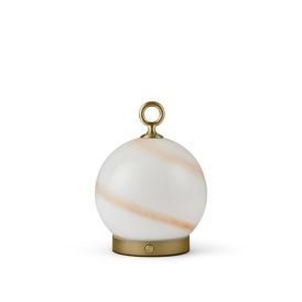 Borðlampi LED Stockholm Ø15 cm marmara brúnn