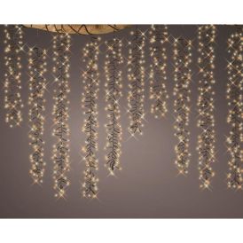 Grýlukertasería 1080 LED 2m IP44 Lumineo Cascade Cluster hlýtt ljós