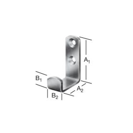 Veggkrókur 49x36x17x15mm Vormann hvítur
