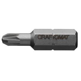 Skrúfbitar PZ2 1/4" 25 mm 3 stk Craftomat