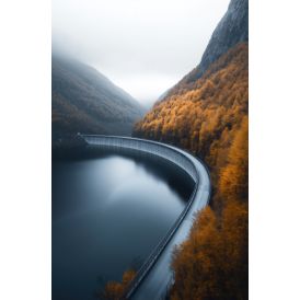 Hljóðvistarmynd landslag vatn skógur 800x1220x20 mm InEx