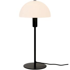 Borðlampi E14 Ellen svartur/ópal Ø20 cm