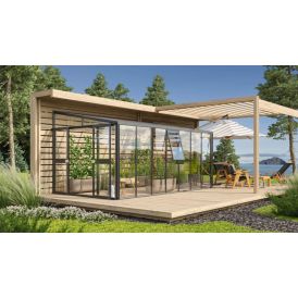 Gróðurhús Helena2 11,9 m² svart 3 mm hert gler