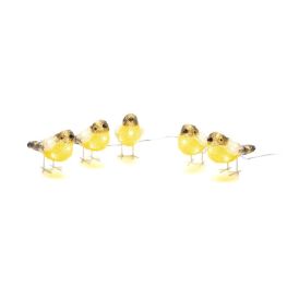 Akrýl 5 smáfuglar 40 LED Kostsmide hæð 10 cm gulir