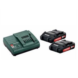 Rafhlöðusett með hleðslutæki 18V 2x2Ah Metabo