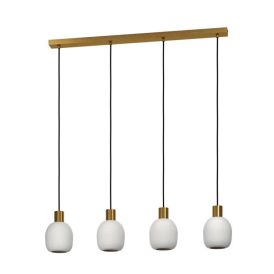 Hangandi ljós 4xE27 Manzanares burstað messing