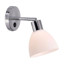 Veggljós E14 Ray króm/ópal Ø12 cm