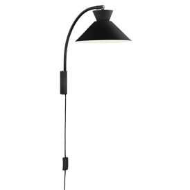 Veggljós E27 Dial Ø25xH40,2cm svart