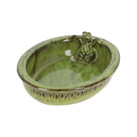 Fuglabað með froski keramik 30cm Garden Life gr