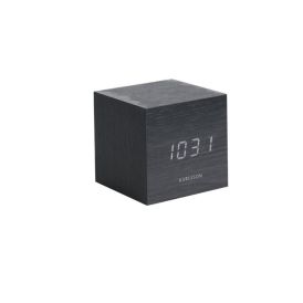 Vekjaraklukka Mini cube LED 8cm svört