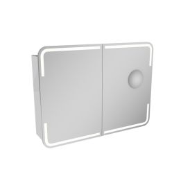 Speglaskápur rúnaður LED 100x73,7x15,7mm hvítur