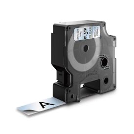 Límmiði fyrir DYMO D1 merkivél 19mm x 7m svartur/glær