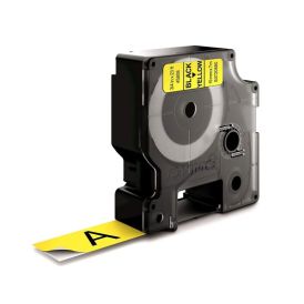 Límmiði fyrir DYMO D1 merkivél 19mm x 7m svartur/gulur