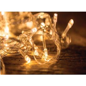 Jólasería glært hlýtt ljós 80 LED 3xAA