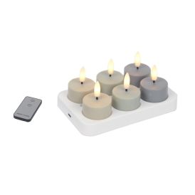Sprittkerti LED 6 stk með fjarstýringu