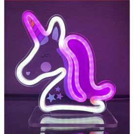 Neonskilti einhyrningur 24x13 cm USB