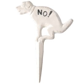 Skilti hundur 'No Shit' Esschert hvítt