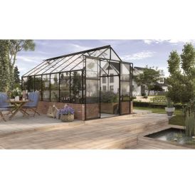 Gróðurhús Cassandra 11,5 m² svart 3 mm hert gler