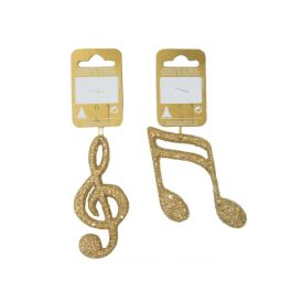 Jólatrésskraut nótur 10 cm gylltar glimmer stk (nokkrar gerðir) Geroma