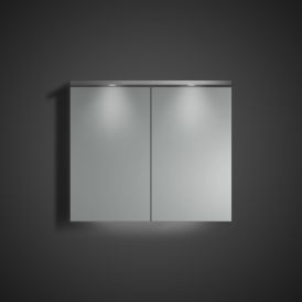 Speglaskápur rúnaður matt grár 80x70 Skärgård