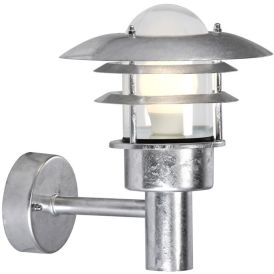 Veggljós E27 Lønstrup Ø22cm IP44 galvaniserað