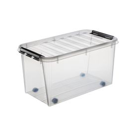 Plastkassi á hjólum með loki 70L SmartStore Classic 70 glær